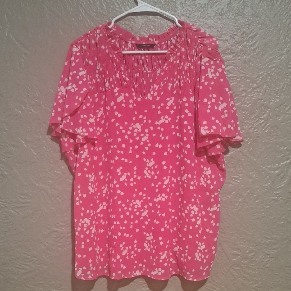 Dokotoo Women's Elegant Pink Floral Blouse Size 2XL